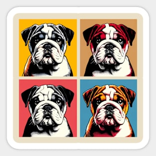 Pop Retro Bulldog Art - Cute Puppy Sticker